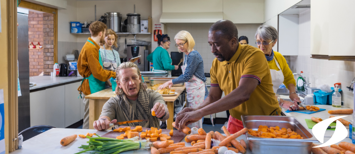 Patients working in community kitchen - GP Practice Bristol City Centre